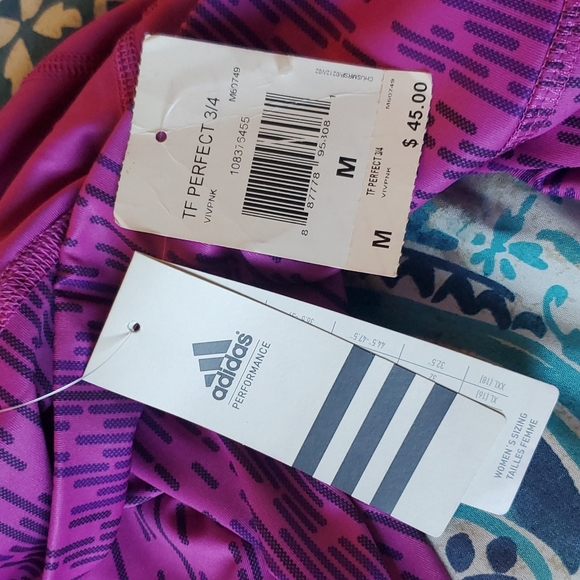 Brand new Purple fushia pink pant of Adidas colors as shown on description - Picture 3 of 4